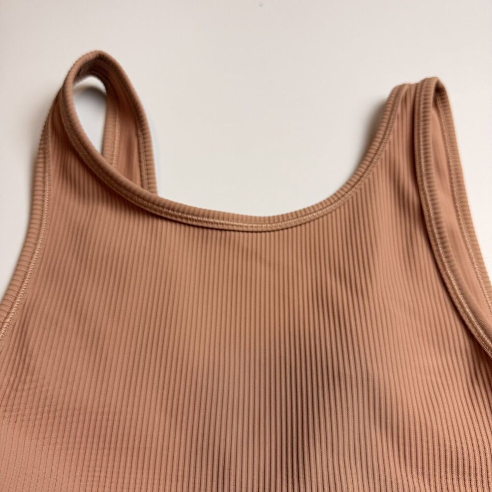 Lululemon Power Pivot Ribbed Cropped Tank Top Nude Size 4 Pink Clay - Picture 3 of 12